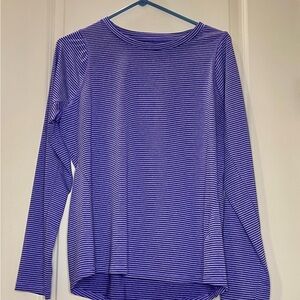 Athletic Brand Purple Striped Long Sleeve Top Size L